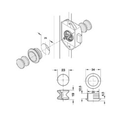 Фото — Мебельные замки с кнопкой Push Lock 6